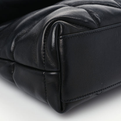 Saint Laurent Lambskin Quilted Toy Loulou Puffer Monogram Chain Satchel Black 7 of 8