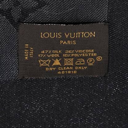 Louis Vuitton Silk Lurex Wool Monogram Shine Shawl Black 4 of 4