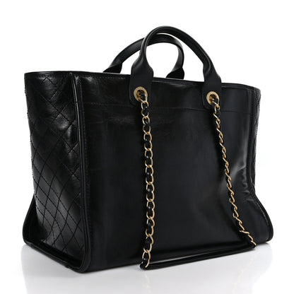 Chanel Aged Calfskin Medium Charms Deauville Tote Black 3 of 9
