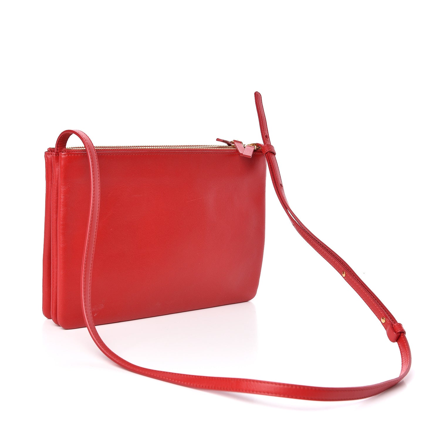 Lambskin Large Trio Crossbody Bag Red