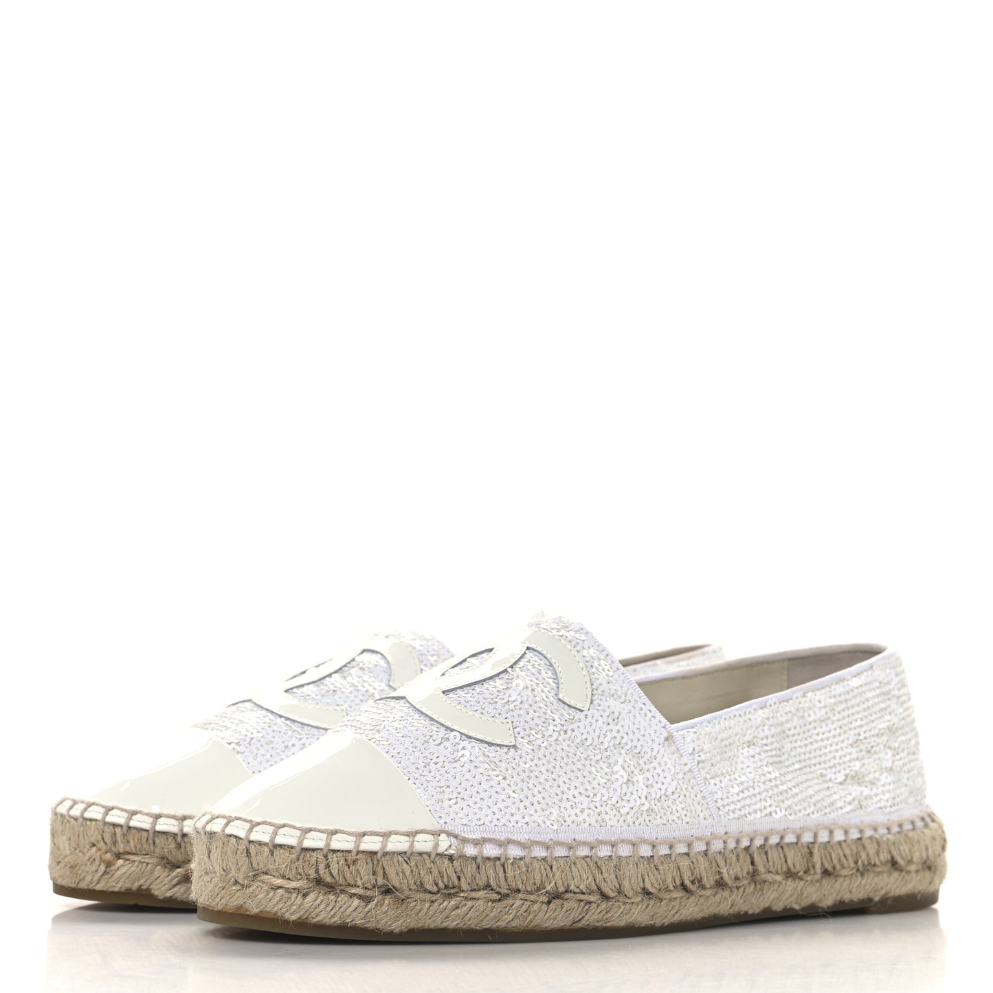 Patent Sequin CC Espadrilles 40 White