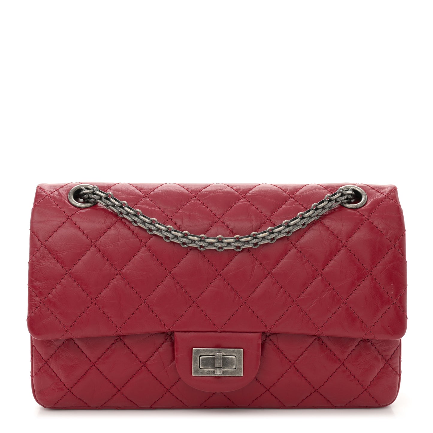 Aged Calfskin Quilted 2.55 Reissue 225 Flap Red