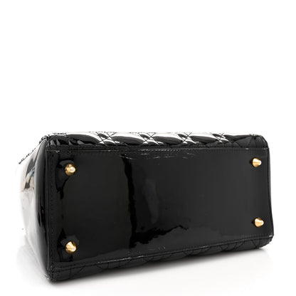 Christian Dior Patent Cannage Medium Lady Dior Black 4 of 16