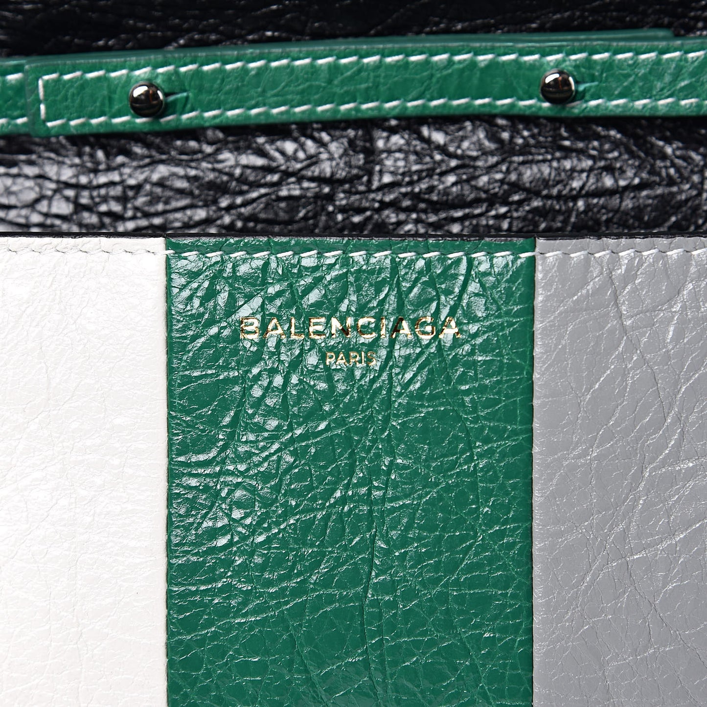 Agneau Arena Multicolore Bazar Chain Shoulder Bag Green Grey Black