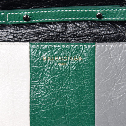 Balenciaga Agneau Arena Multicolore Bazar Chain Shoulder Bag Green Grey Black 8 of 10