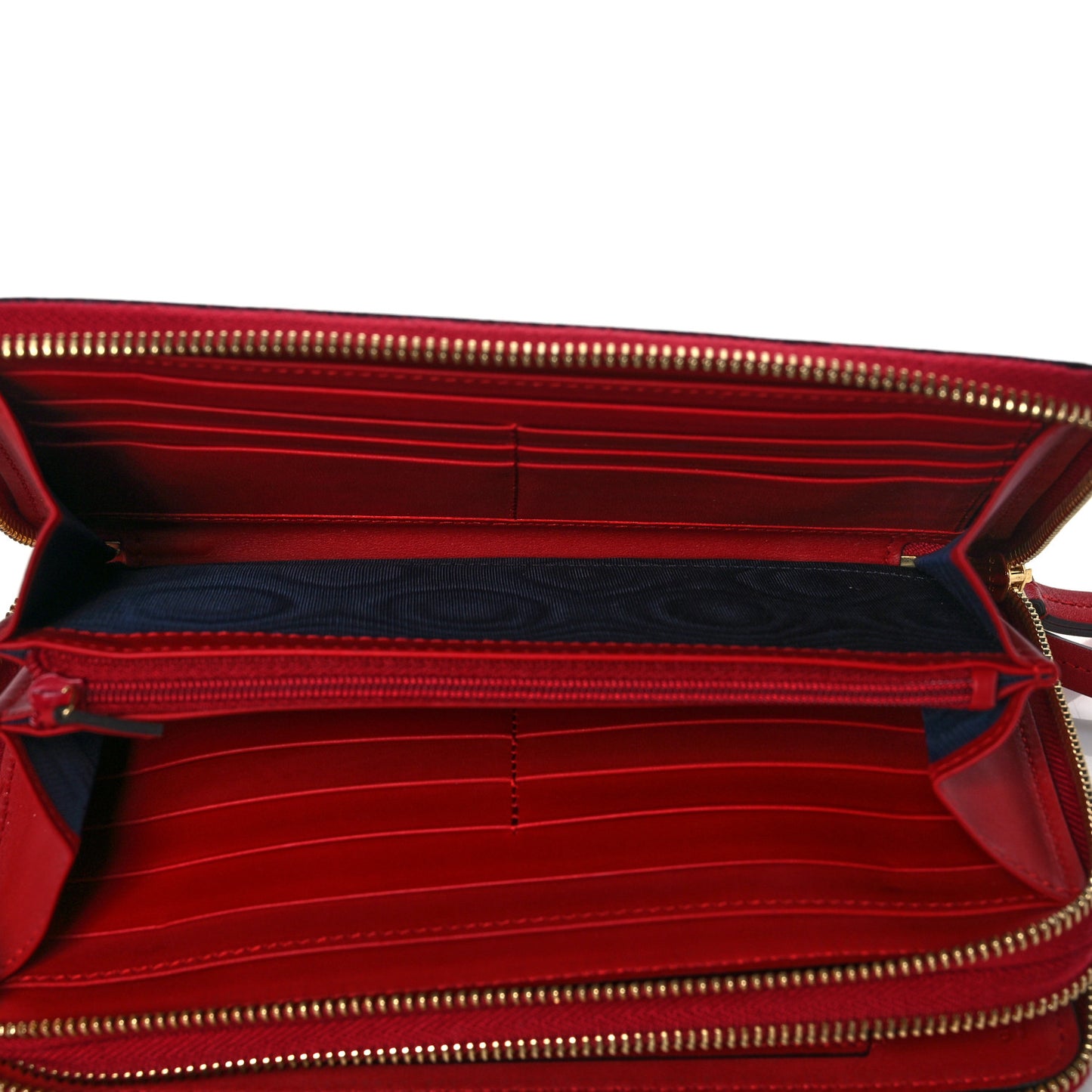 GG Supreme Monogram Blooms Travel Document Case Beige Blue Navy Hibiscus Red