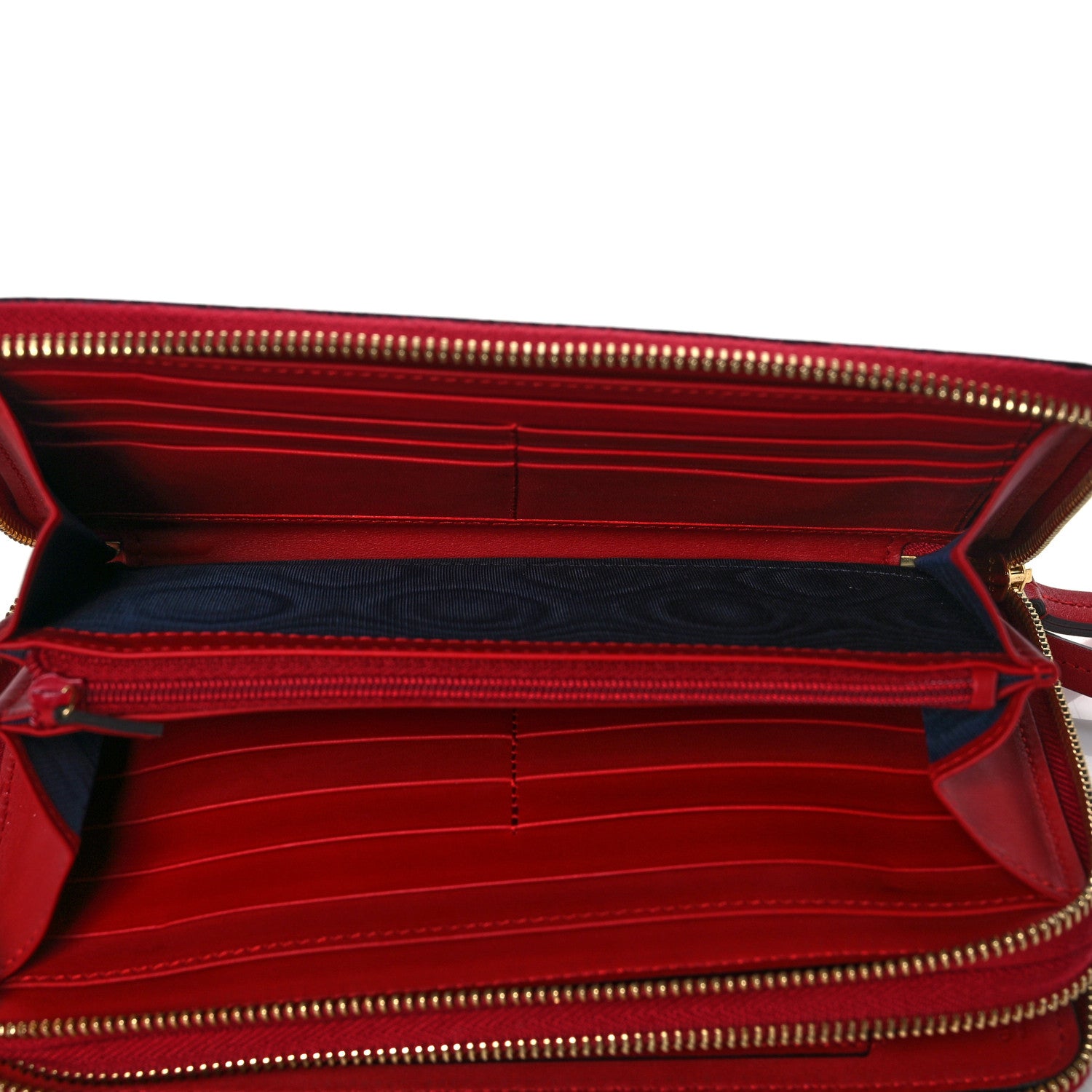 Gucci GG Supreme Monogram Blooms Travel Document Case Beige Blue Navy Hibiscus Red 6 of 13