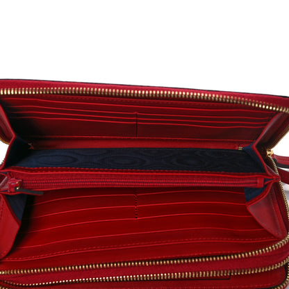 Gucci GG Supreme Monogram Blooms Travel Document Case Beige Blue Navy Hibiscus Red 6 of 13