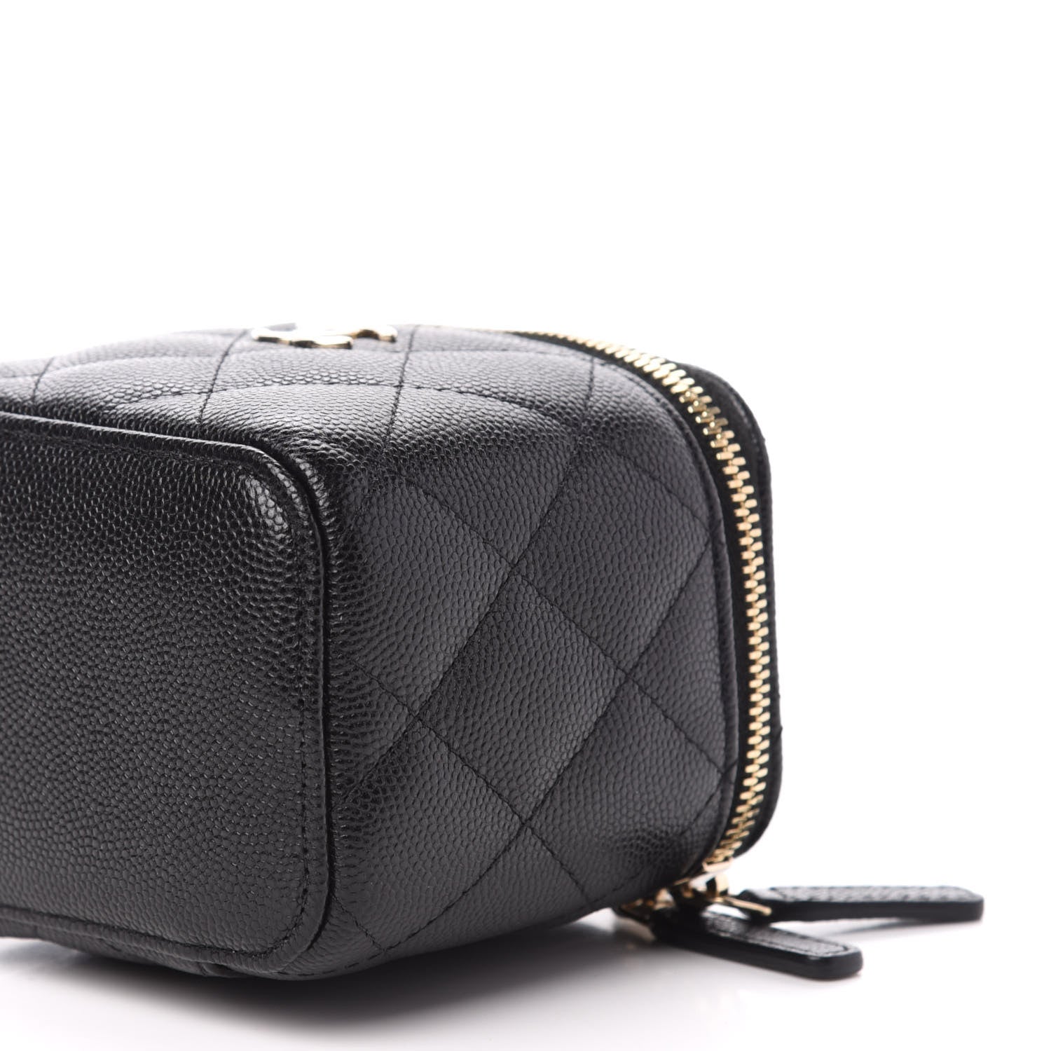 Chanel Caviar Quilted Mini Pearl On Top Vanity Case With Chain Black 9 of 11