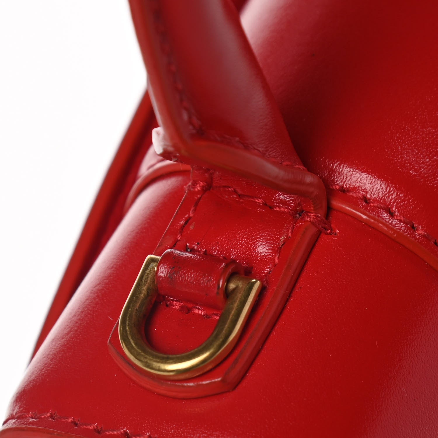 Balenciaga Shiny Box Calfskin Hourglass Top Handle Bag XS Bright Red 14 of 16