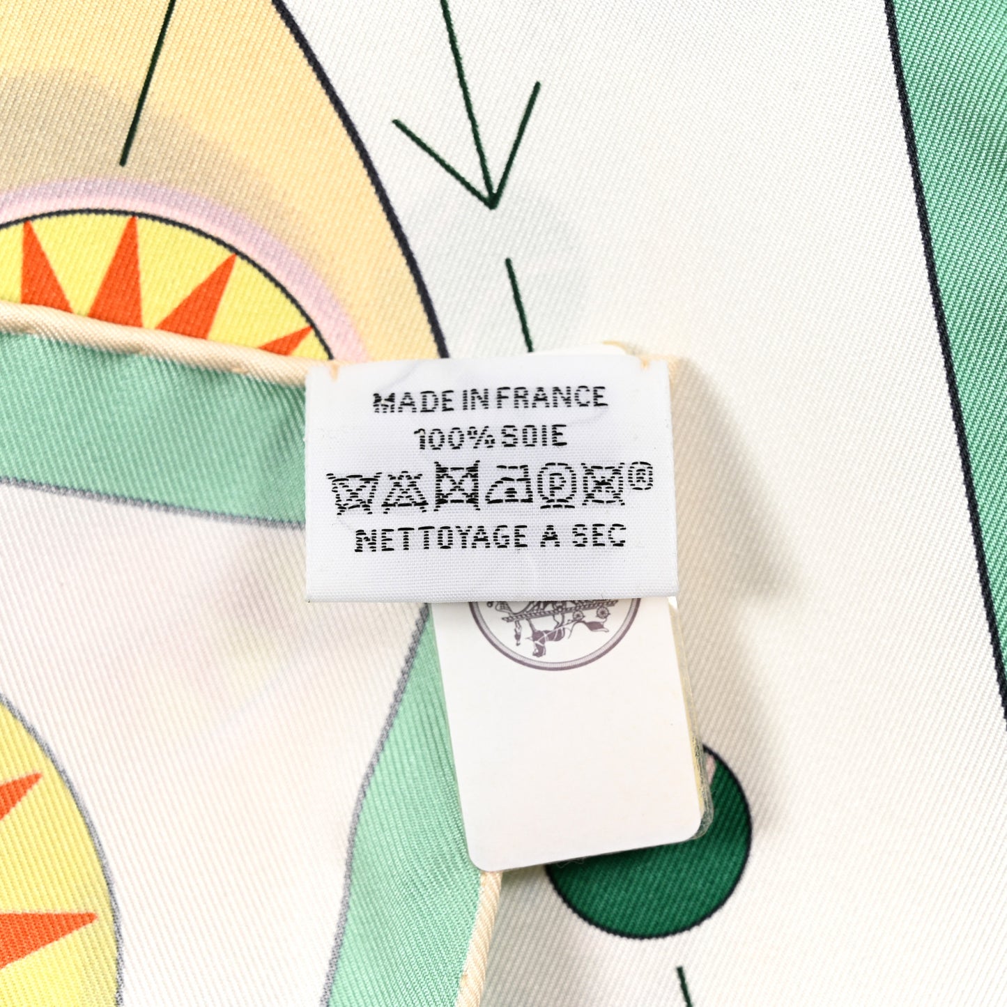 Silk Tea For Two Scarf 90 Vert Jade White