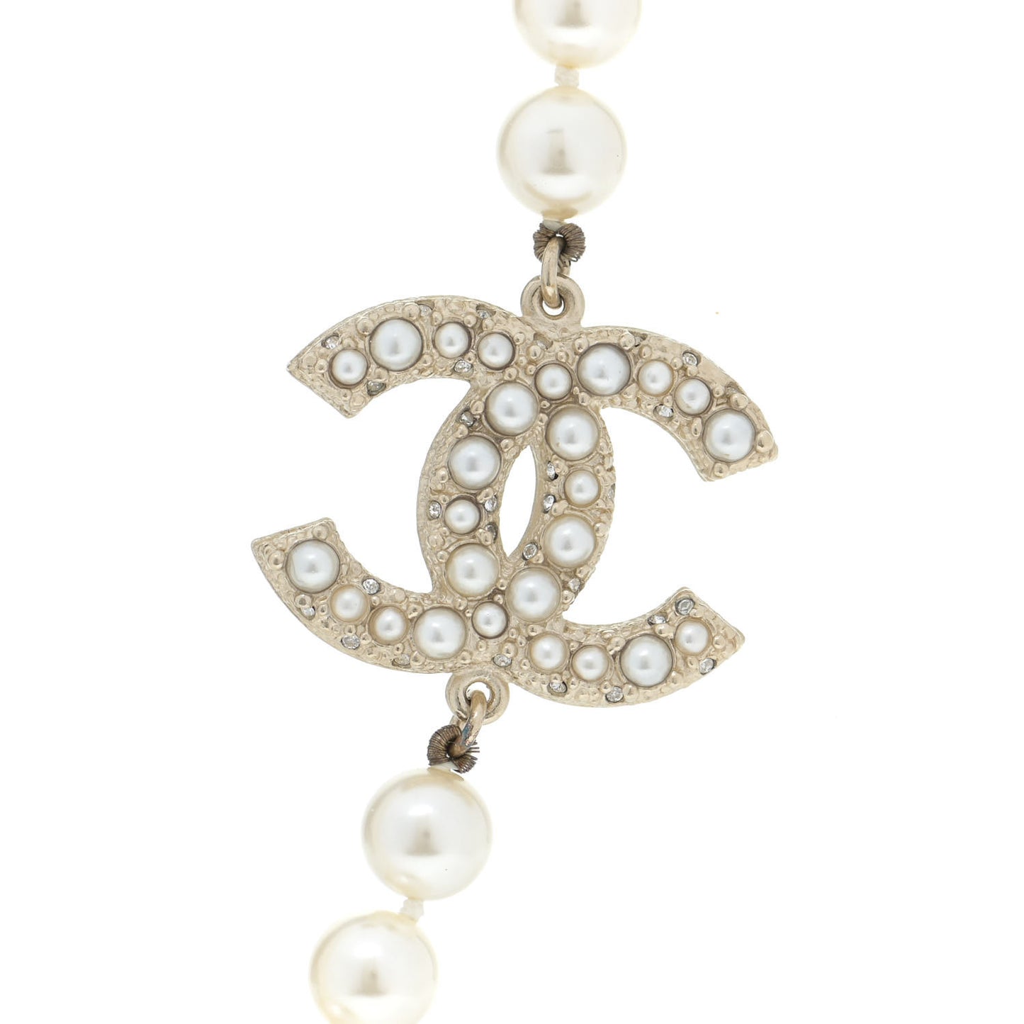 Pearl CC 100th Anniversary Necklace Light Gold