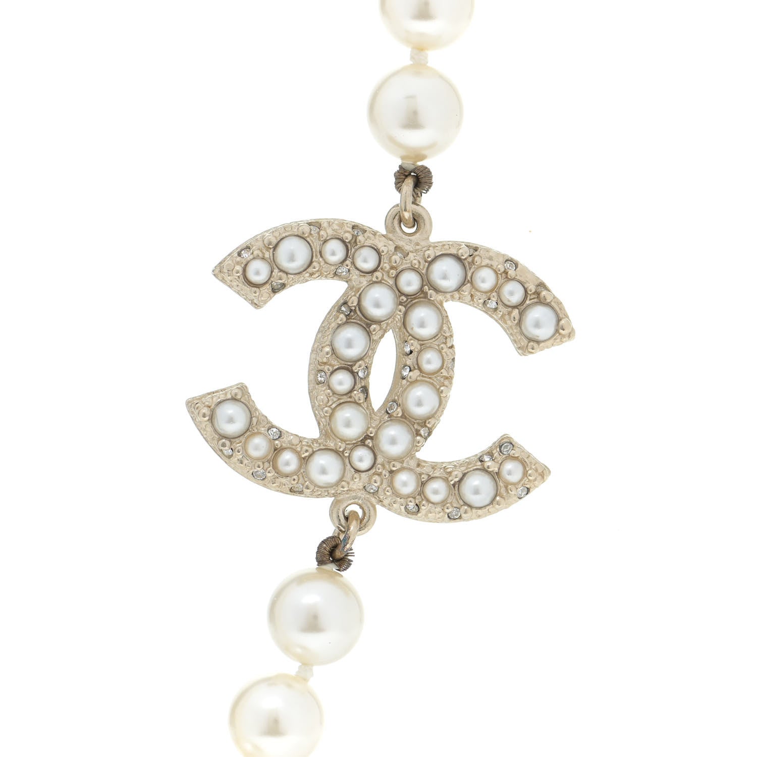 Chanel Pearl CC 100th Anniversary Necklace Light Gold 4 of 7