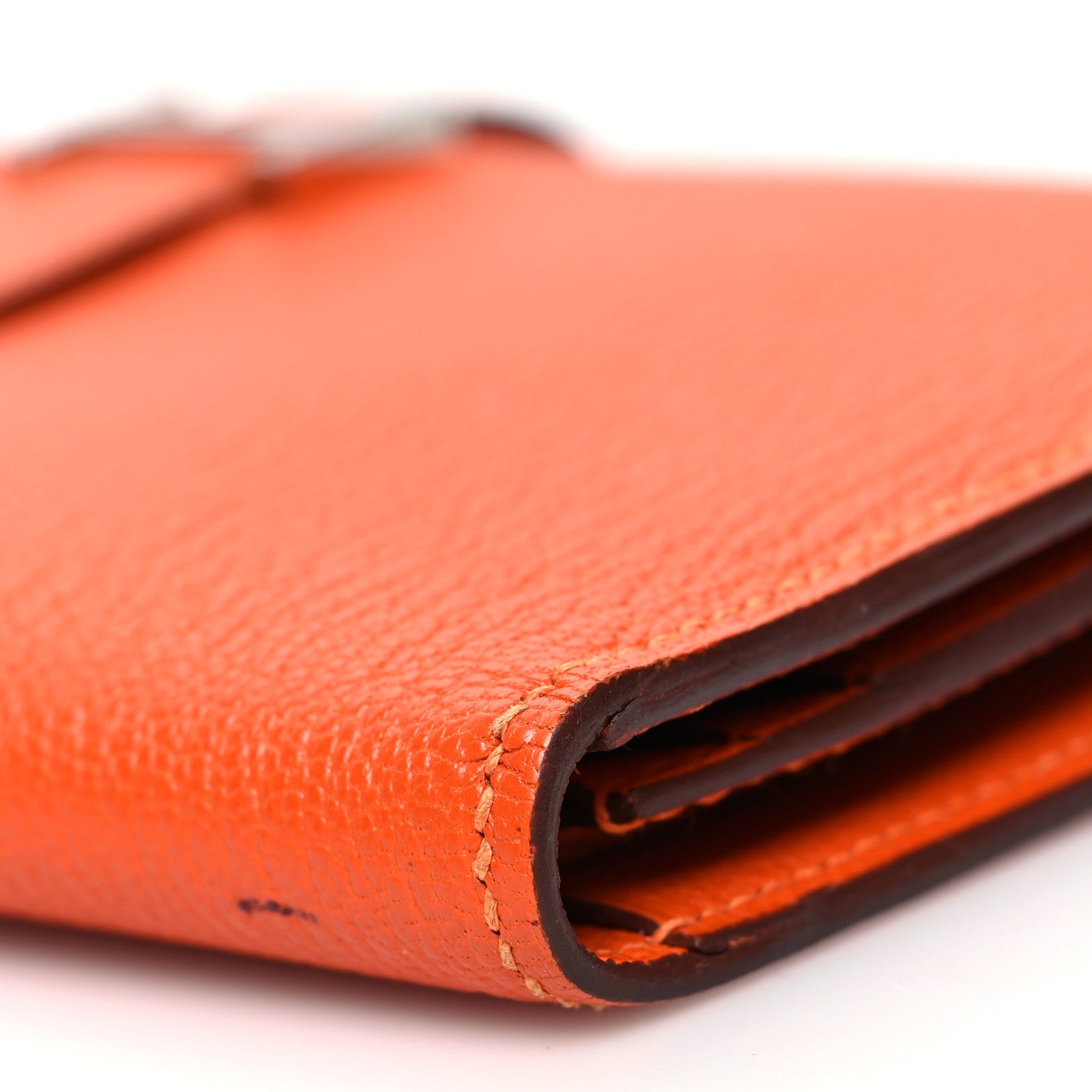 Hermes Chevre Mysore Bearn Gusset Wallet Feu 11 of 13