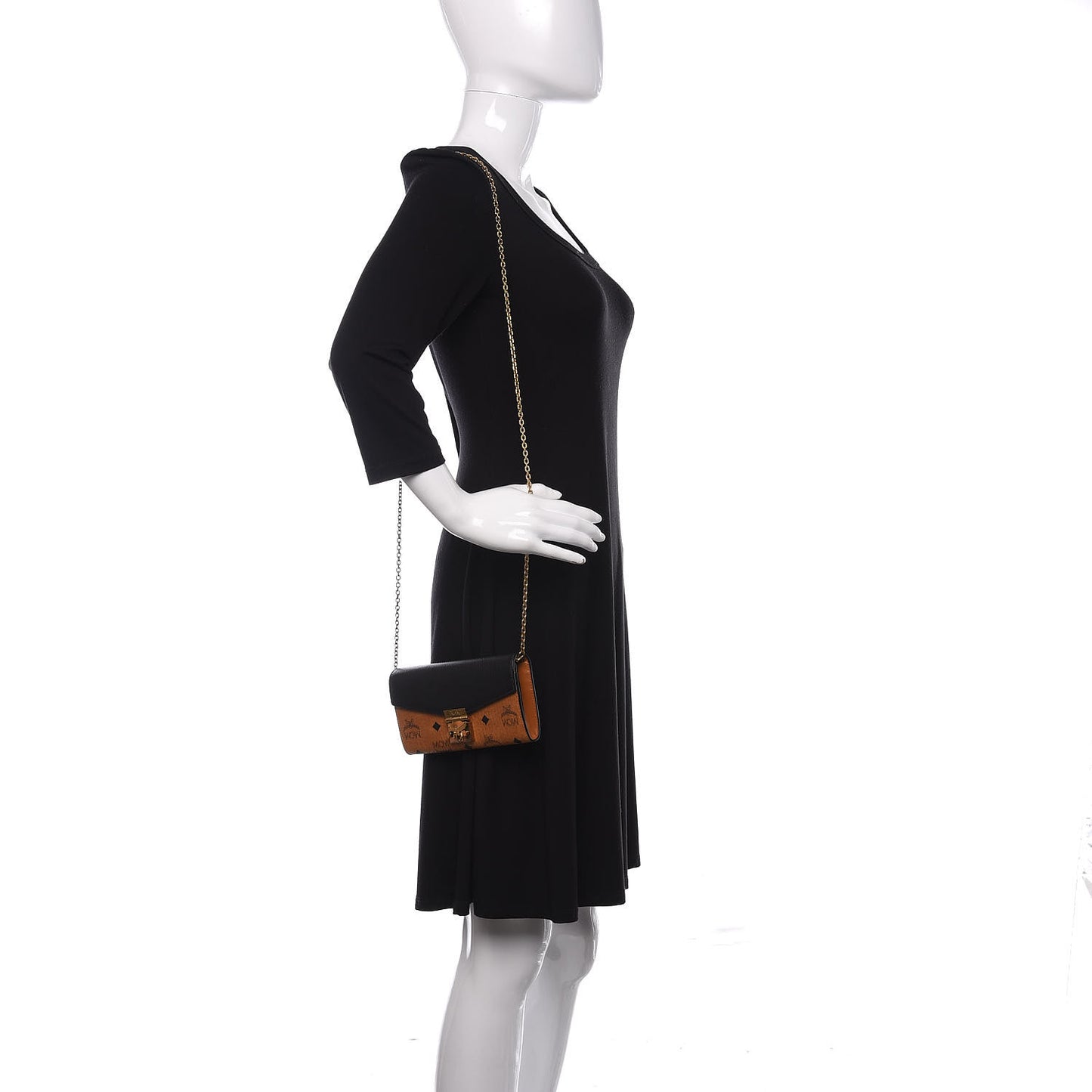 Visetos Large Patricia Wallet On Chain Cognac Black
