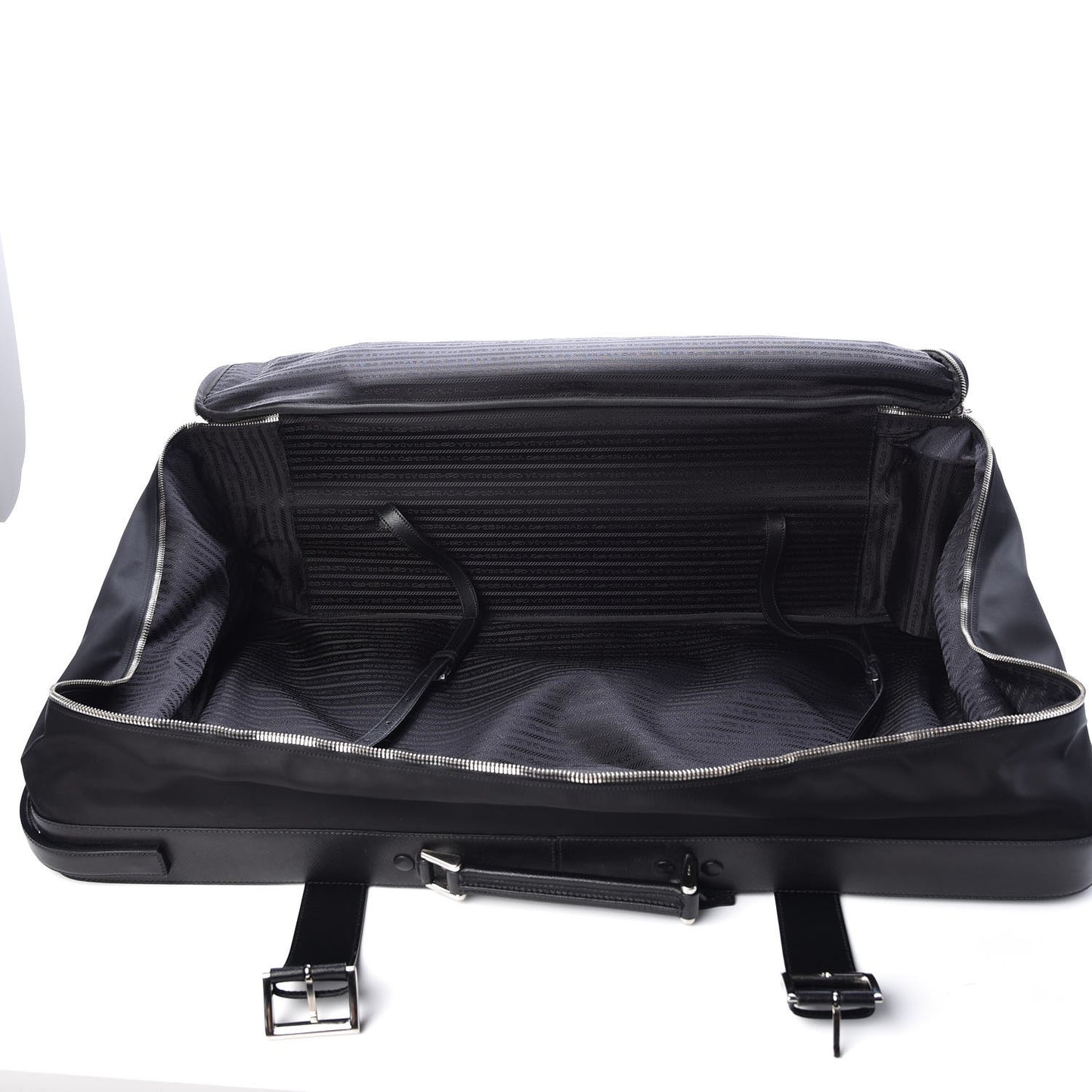 Tessuto Nylon Saffiano Suitcase Black
