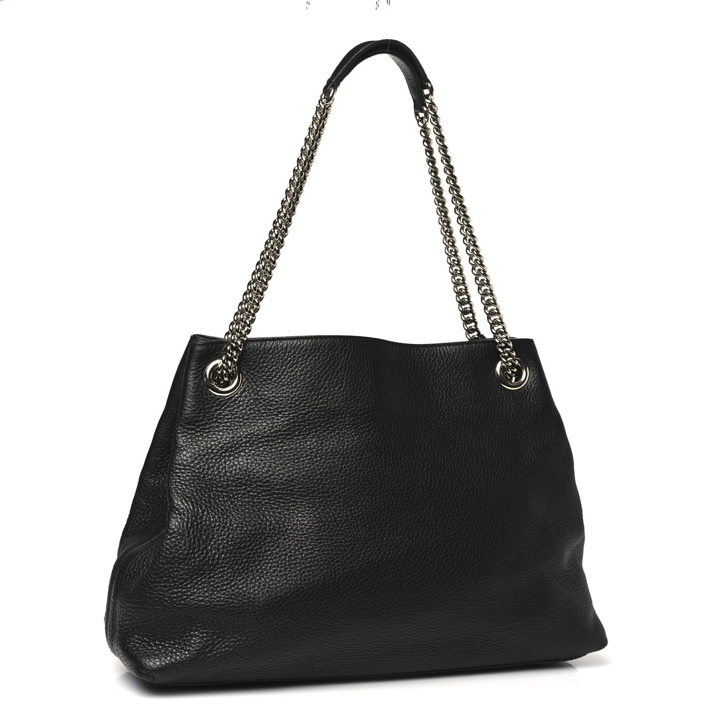 Pebbled Calfskin Medium Soho Chain Shoulder Bag Black