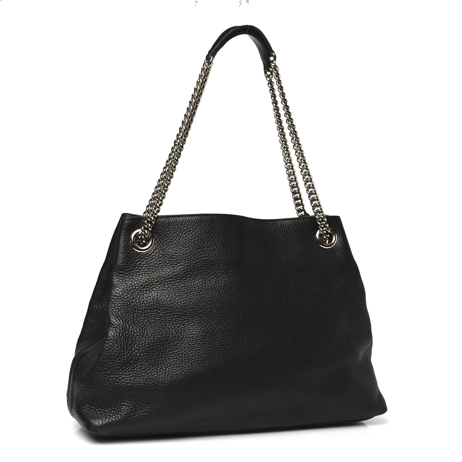 Gucci Pebbled Calfskin Medium Soho Chain Shoulder Bag Black 3 of 11