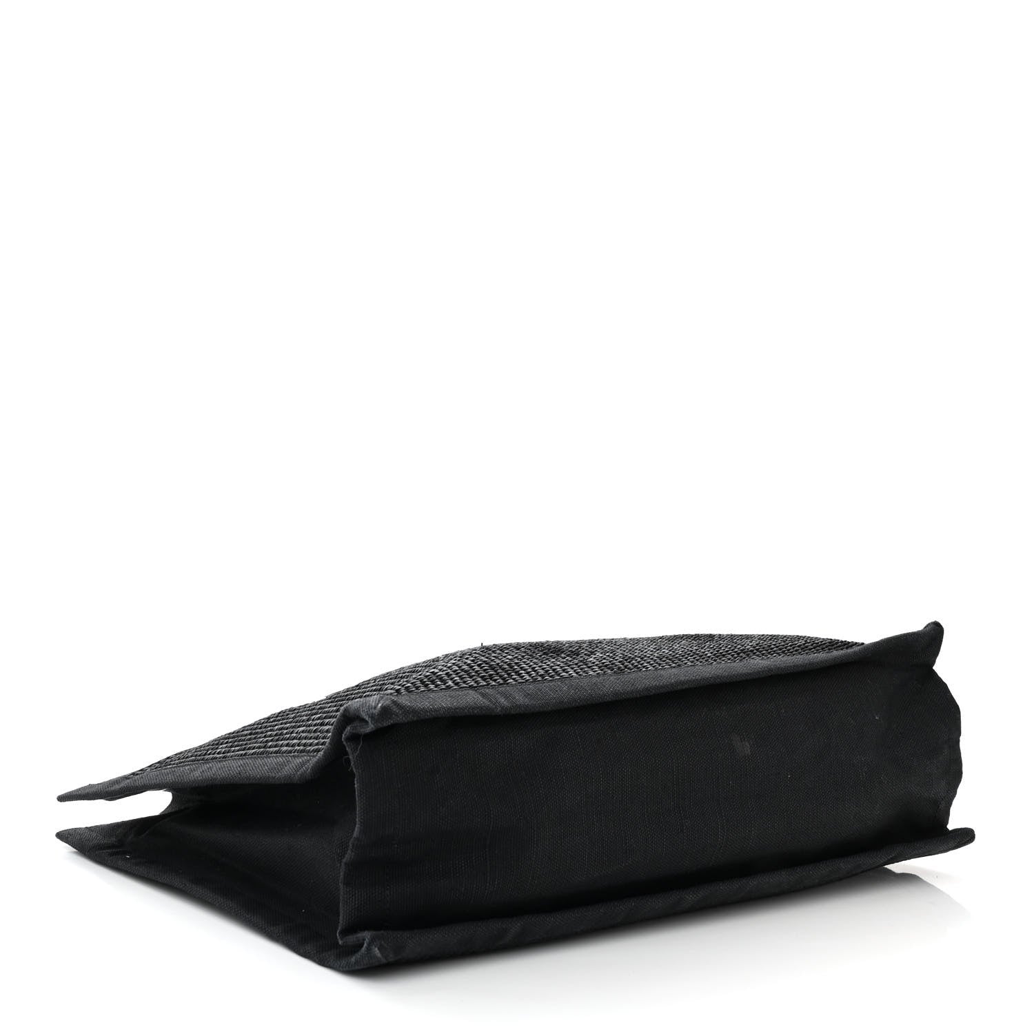 Saint Laurent Raffia Linen Calfskin Rive Gauche Tote Black 3 of 10