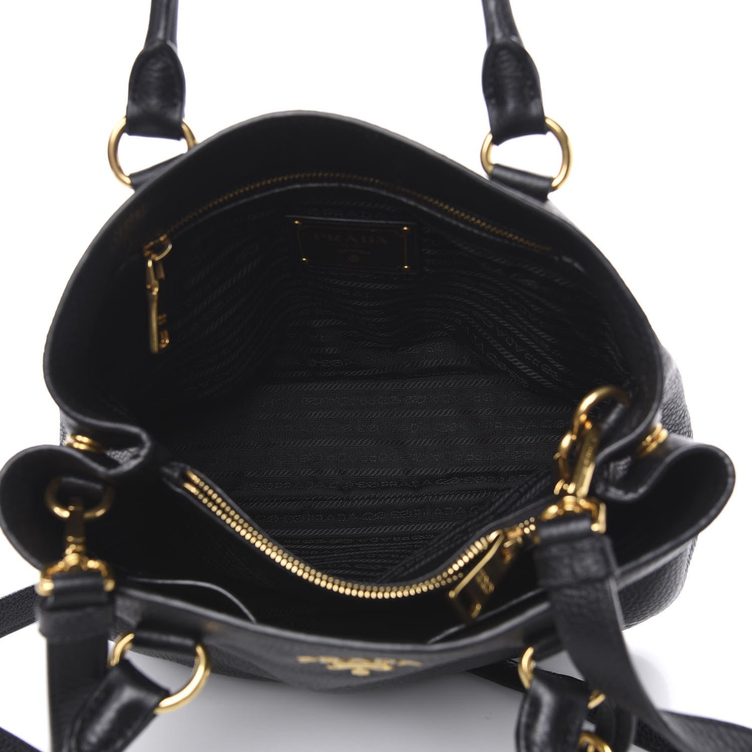Prada Vitello Daino Tote Black 9 of 12