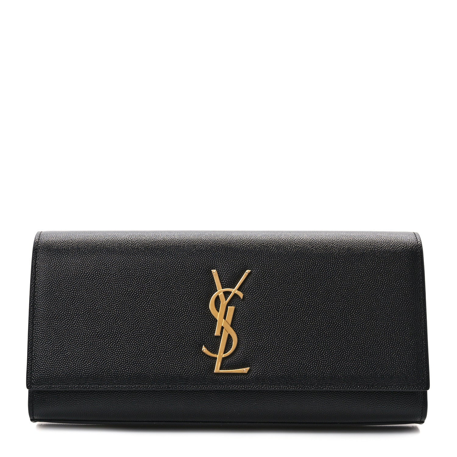 Saint Laurent Grain De Poudre Monogram Cassandre Clutch Black 1 of 10