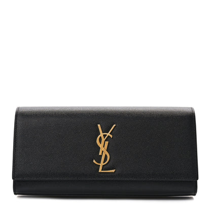 Saint Laurent Grain De Poudre Monogram Cassandre Clutch Black 1 of 10