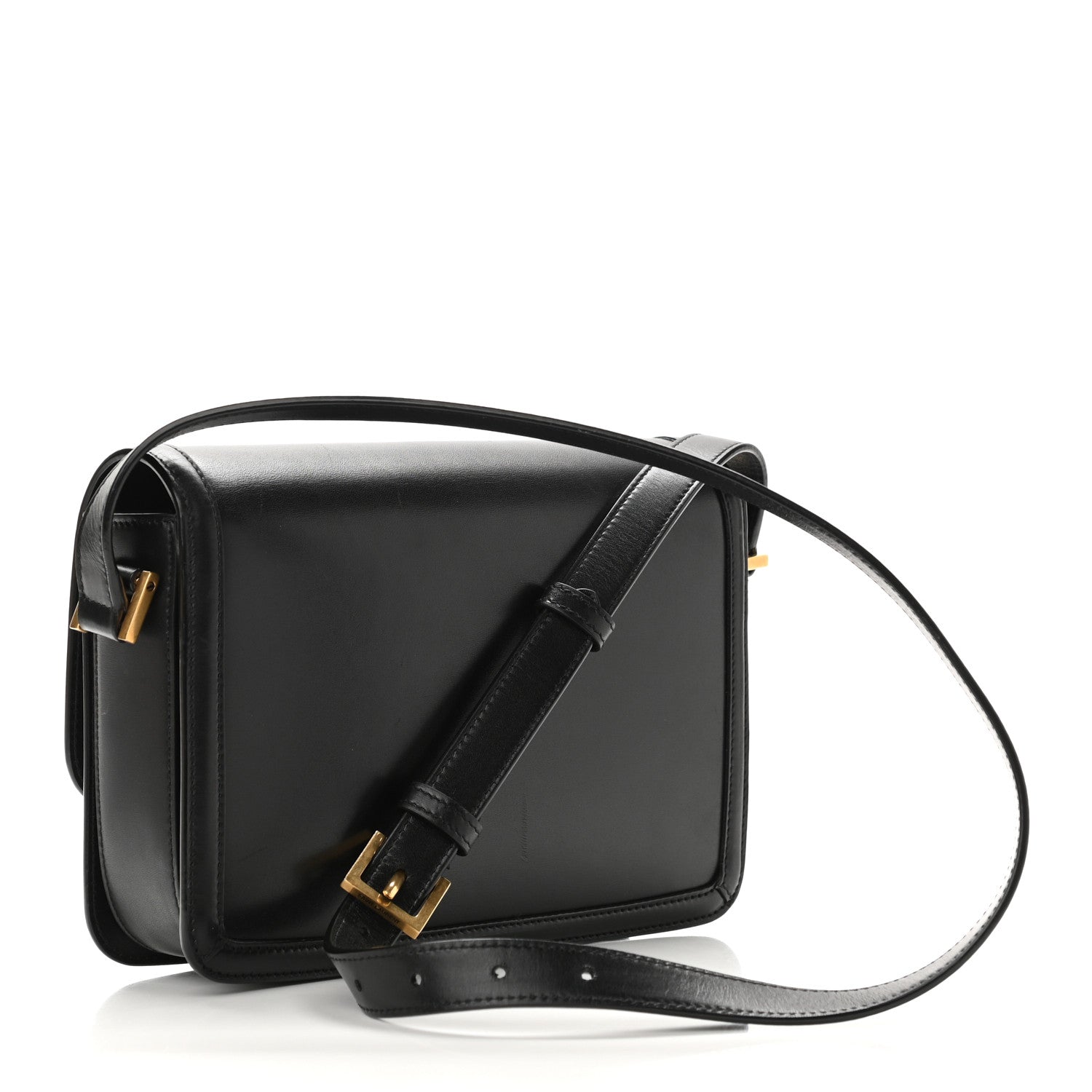 Saint Laurent Box Calfskin Monogram Medium Solferino Satchel Black 3 of 10