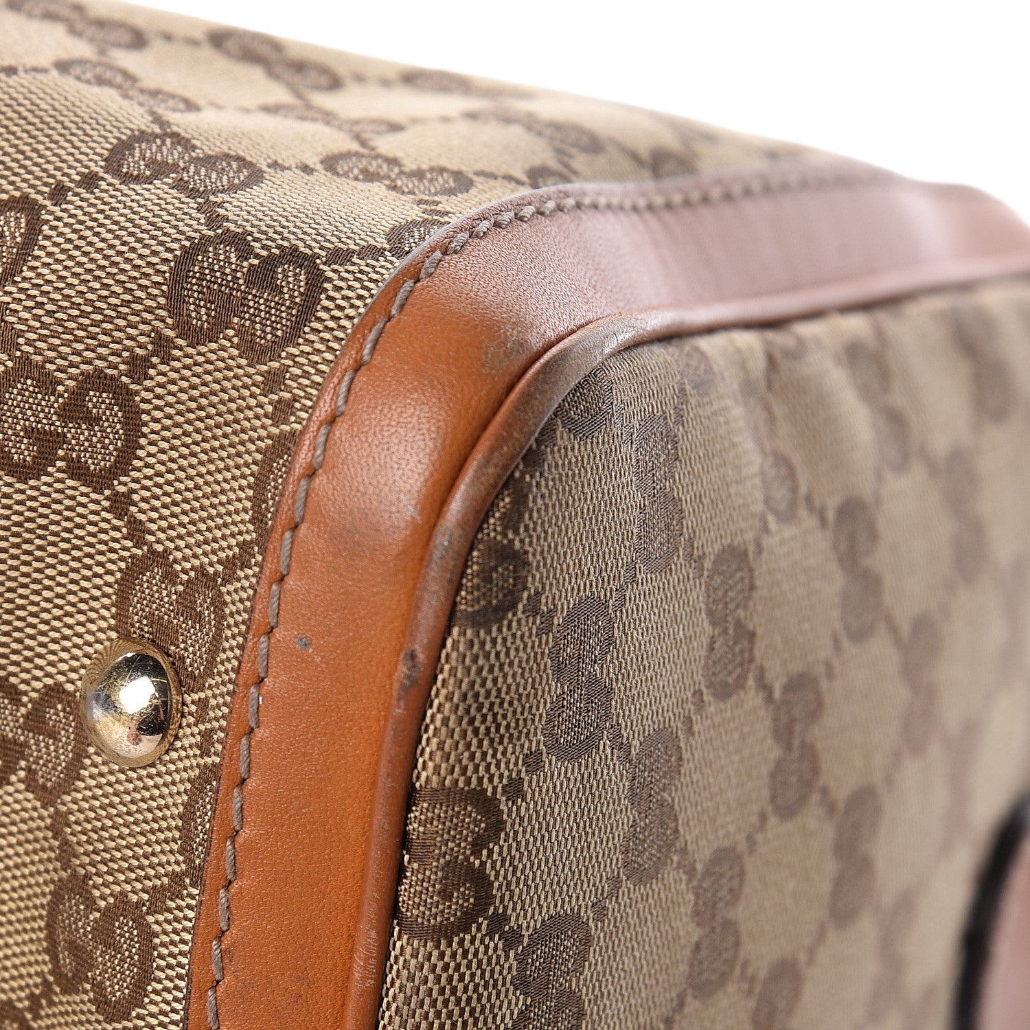 Gucci Monogram Vintage Web Medium Boston Tobacco 18 of 19