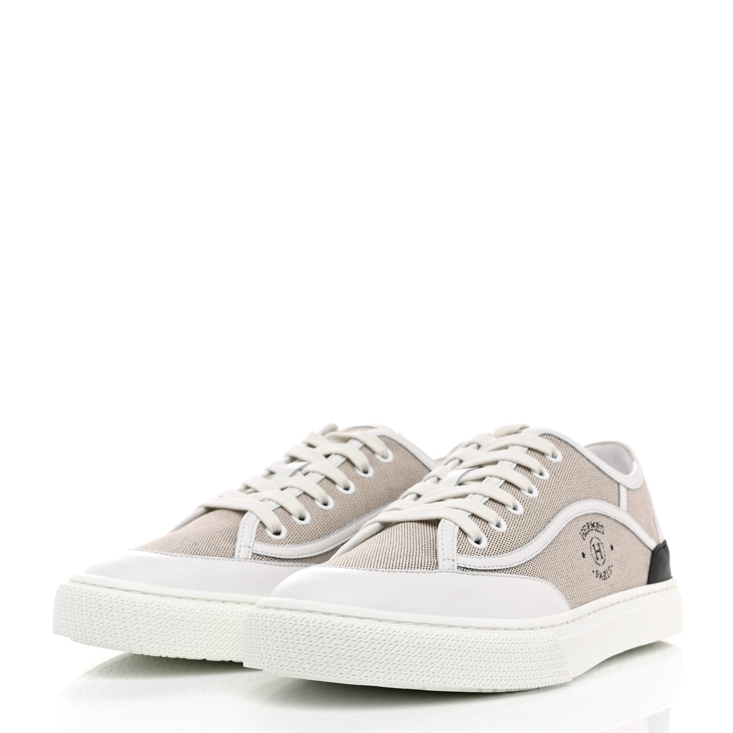 Hermes Canvas Calfskin Get Sneakers 39 Prunoir White 3 of 9