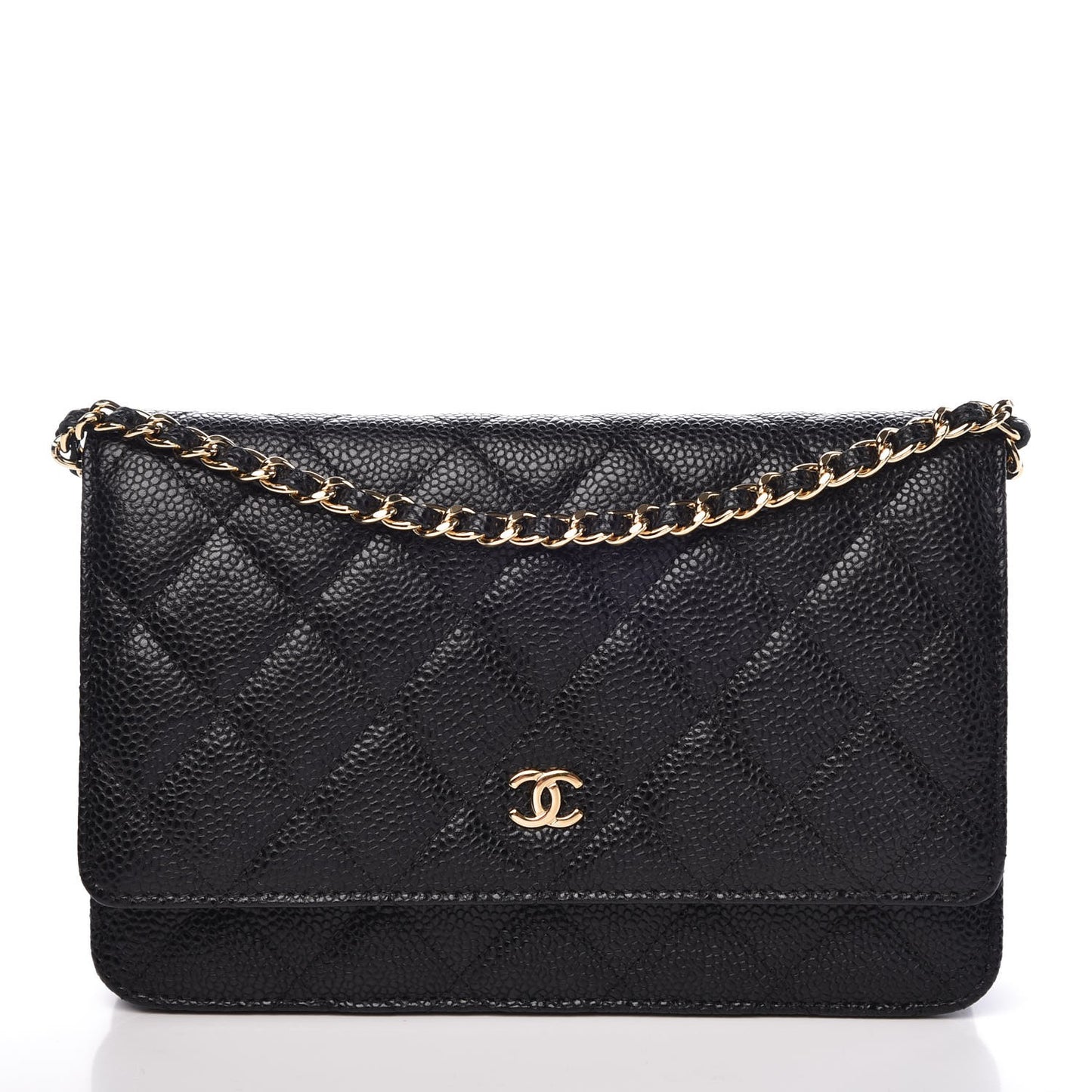 Caviar Quilted Wallet On Chain WOC Black