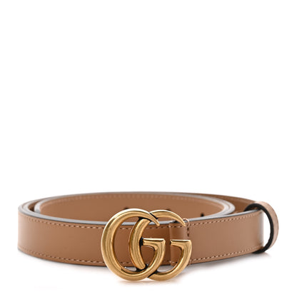 Gucci Moon Calfskin Double G 20mm Belt 85 34 Natural Tan 1 of 5