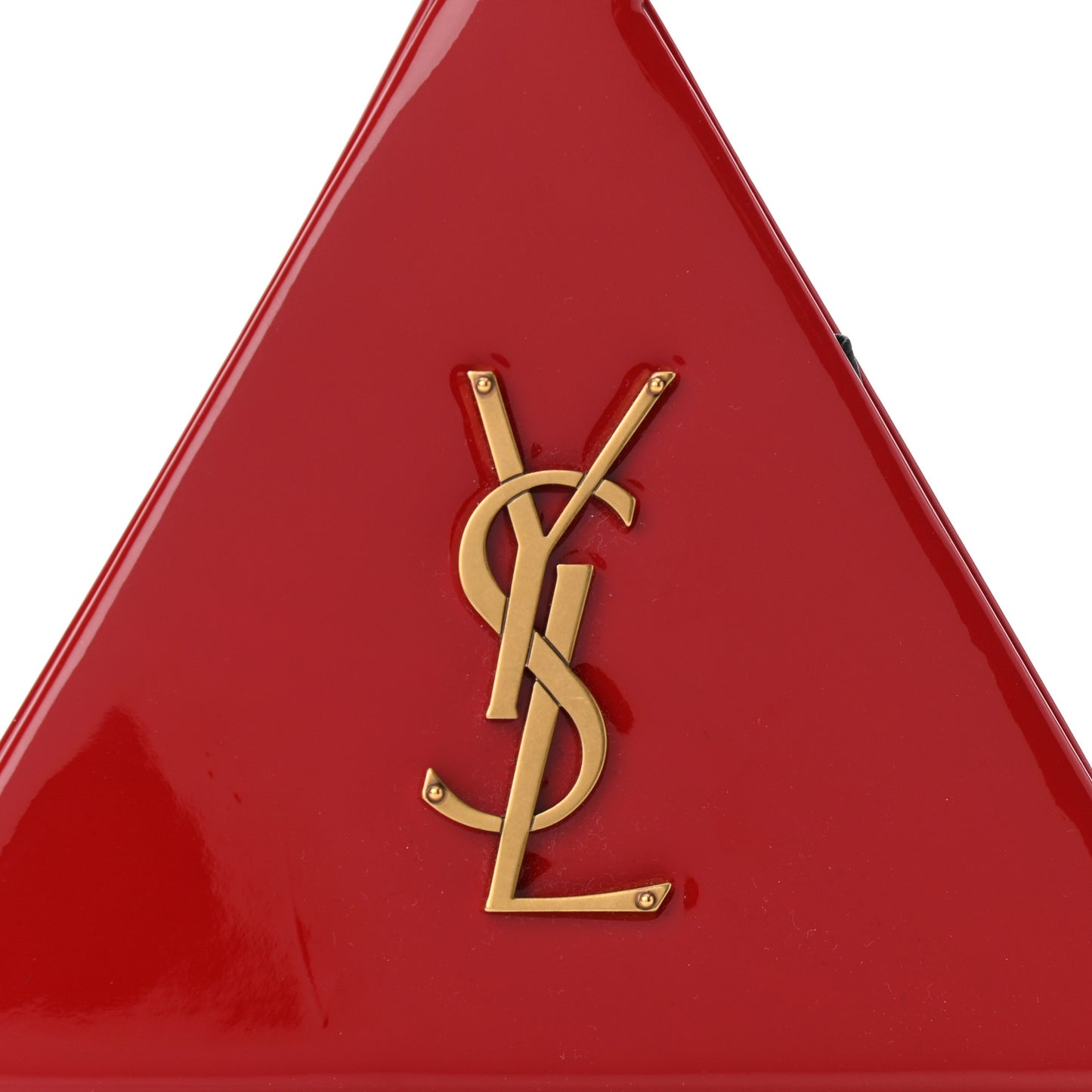 Patent Pyramid Clutch Rouge