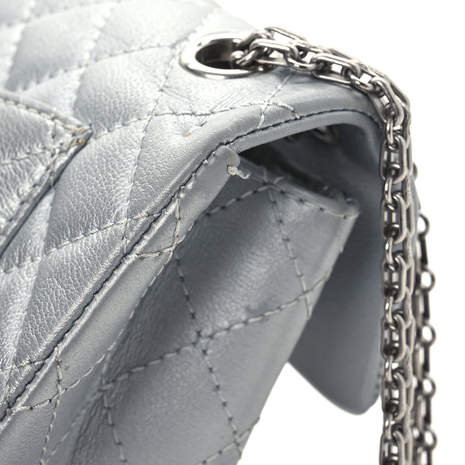 Chanel Metallic Grained Calfskin Quilted 2.55 Reissue Mini Flap Silver 13 of 13