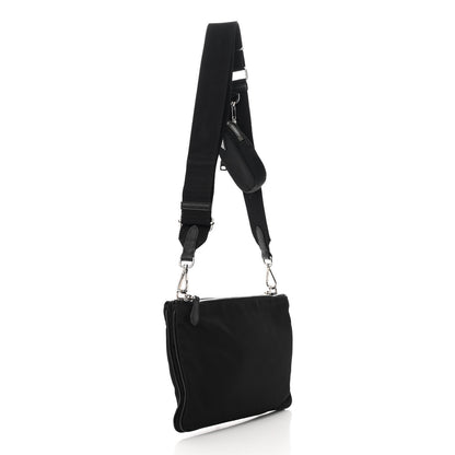 Prada Re-Nylon Saffiano Re-Edition 2000 Double Zip Crossbody Bag Black 3 of 16