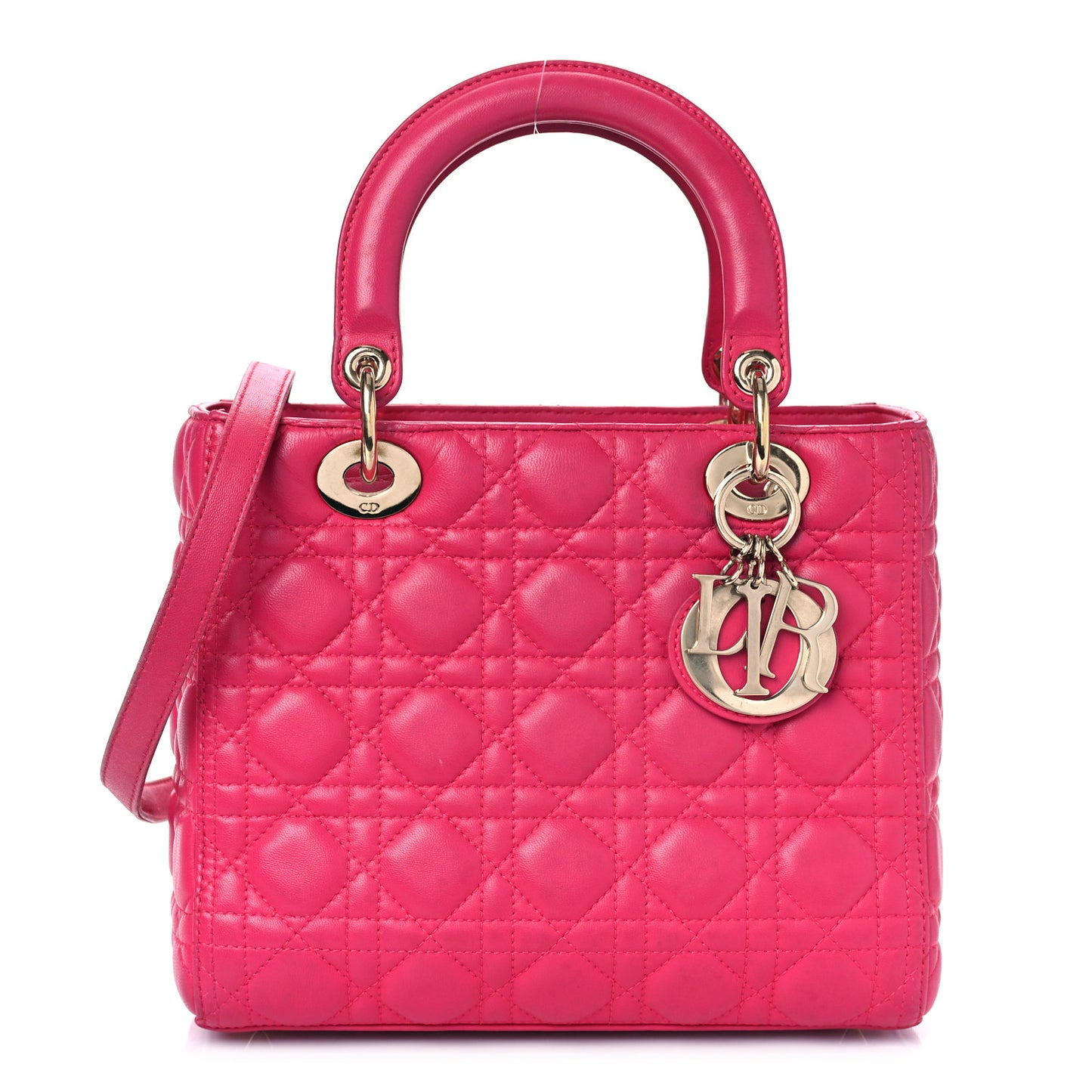 Lambskin Cannage Medium Lady Dior Pink