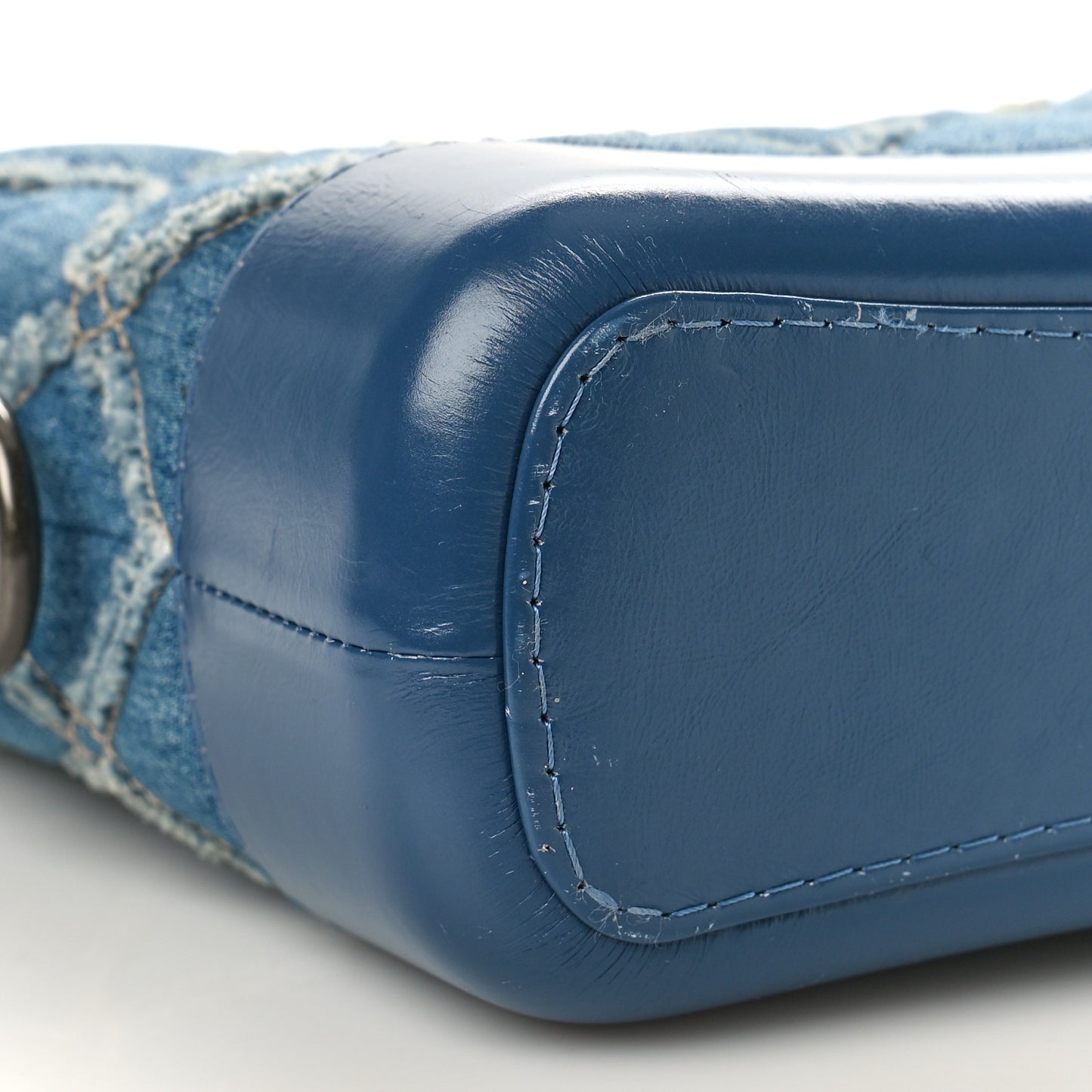 Denim Calfskin Small Gabrielle Hobo Blue