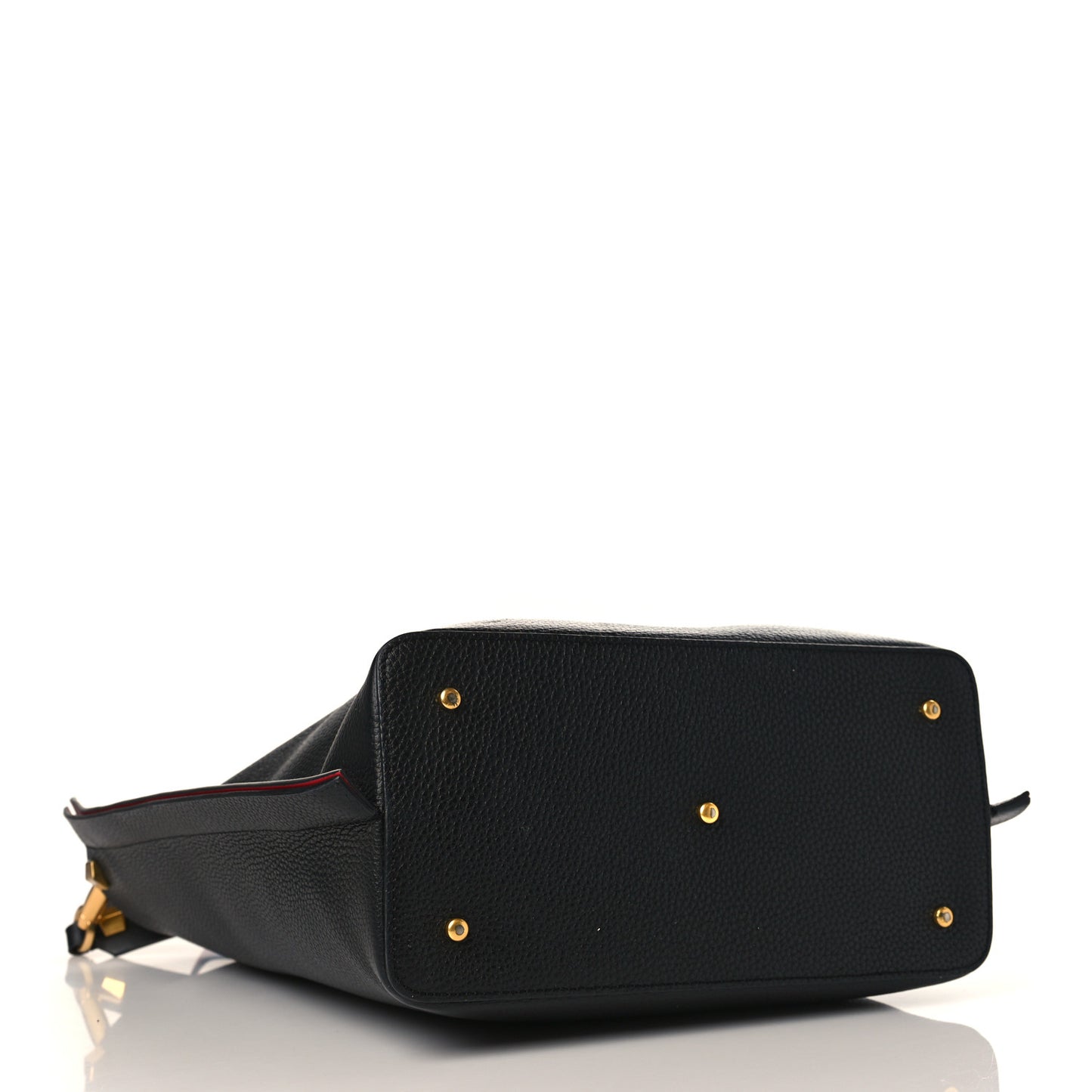 Grainy Calfskin Escape Hobo Bag Black
