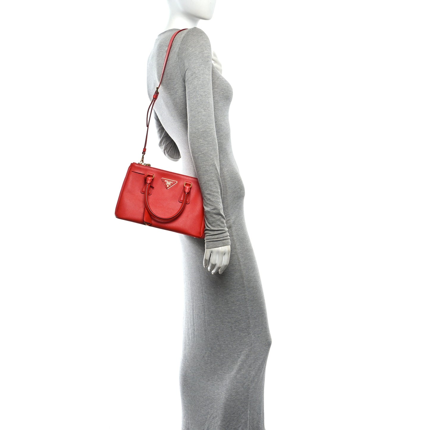 Saffiano Mini Galleria Double Zip Tote Lacca