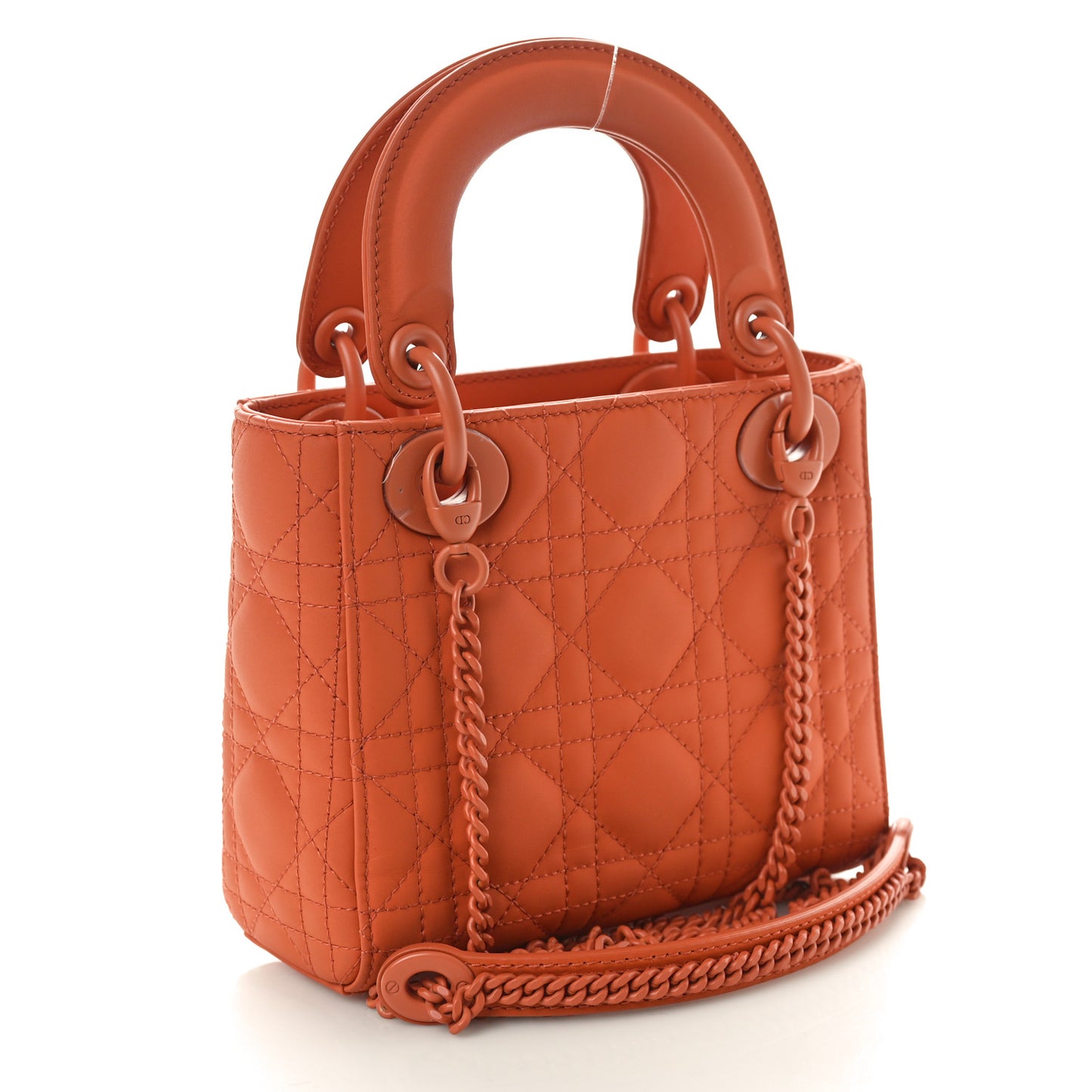 Ultra Matte Calfskin Cannage Mini Lady Dior Orange
