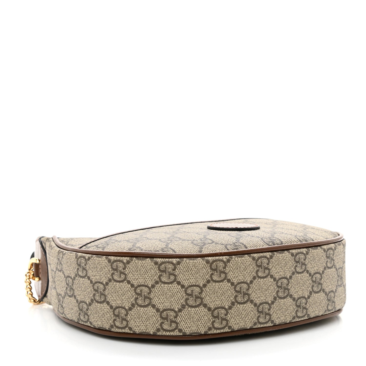 Gucci GG Supreme Monogram Azalea Calfskin Mini Retro Interlocking G Half Moon Bag Beige Ebony Brown Sugar 3 of 7