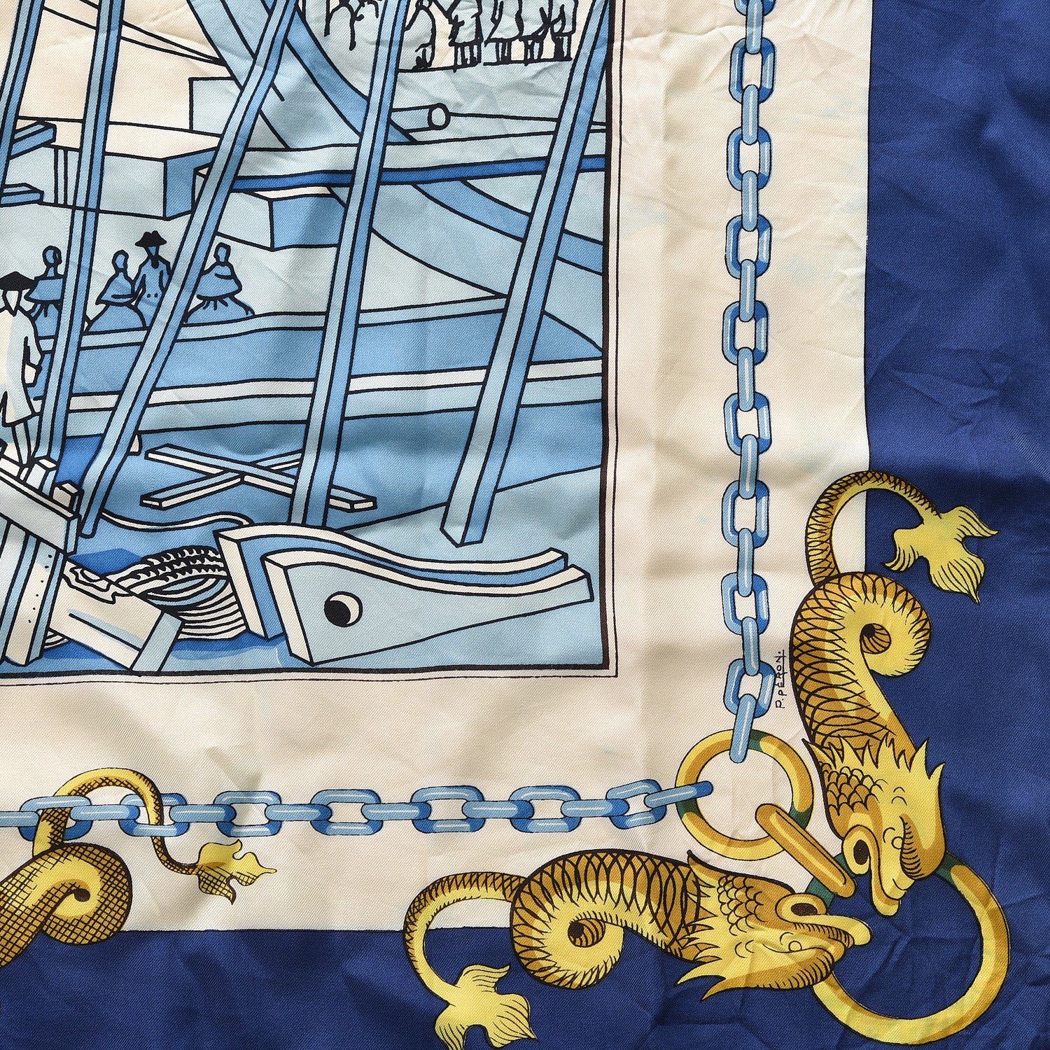 Hermes Silk Lancement D'Un Vaisseau Aux Chantier Navals Du Roy Scarf 90 6 of 6