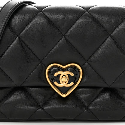 Chanel Lambskin Plexiglass Quilted Coco Love Flap Black 8 of 12