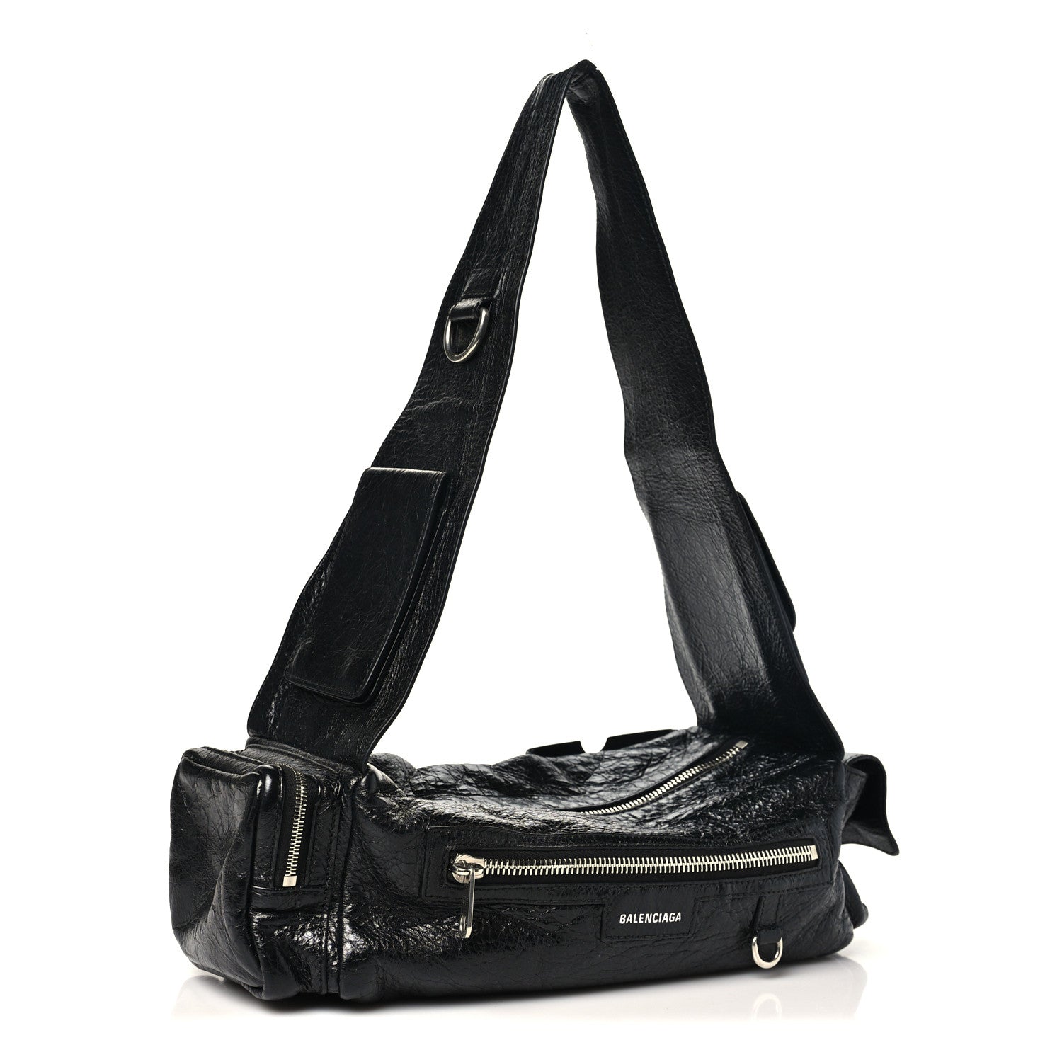 Balenciaga Agneau Arena Superbusy XS Sling Zip Shoulder Bag Black 3 of 10