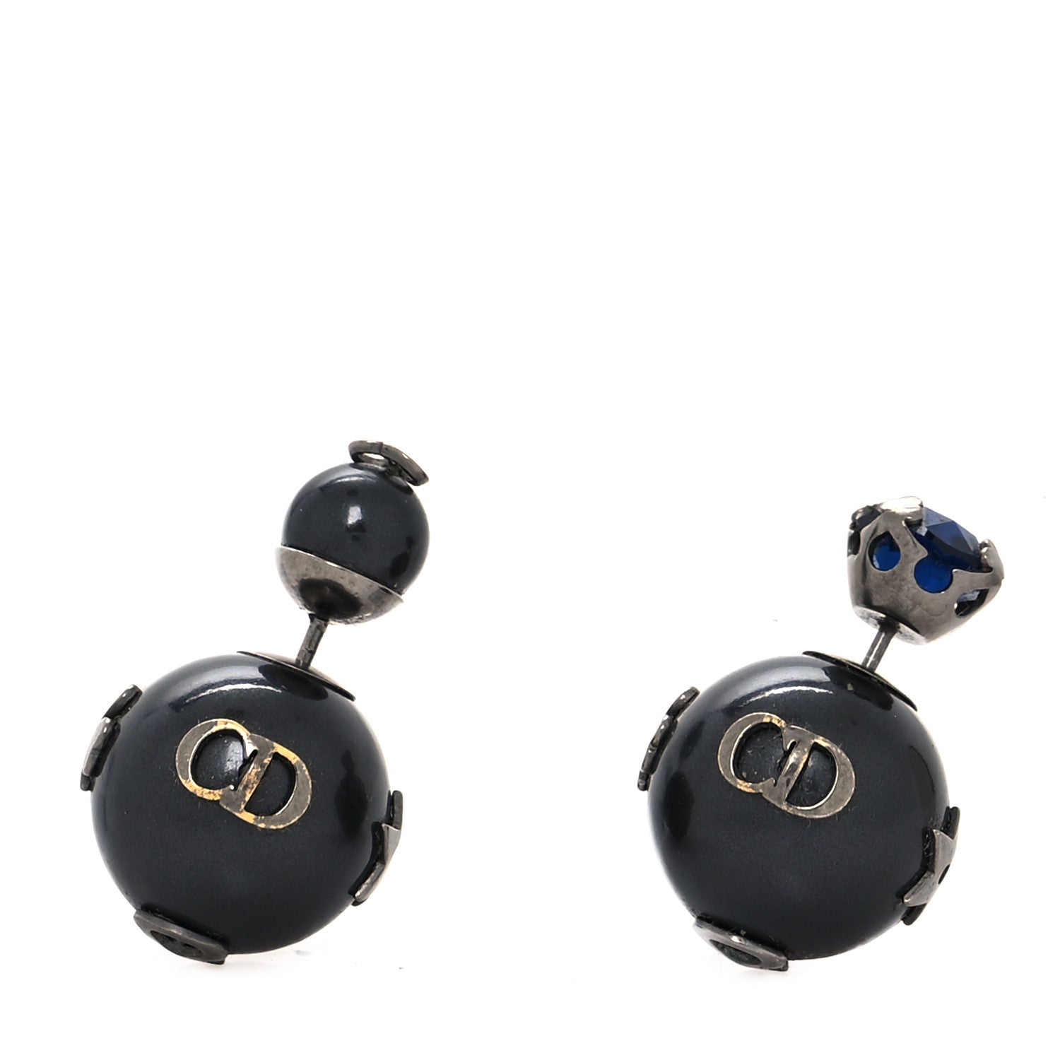 Christian Dior Mise En Dior Tribal Crystal Charm Earrings Black 1 of 4