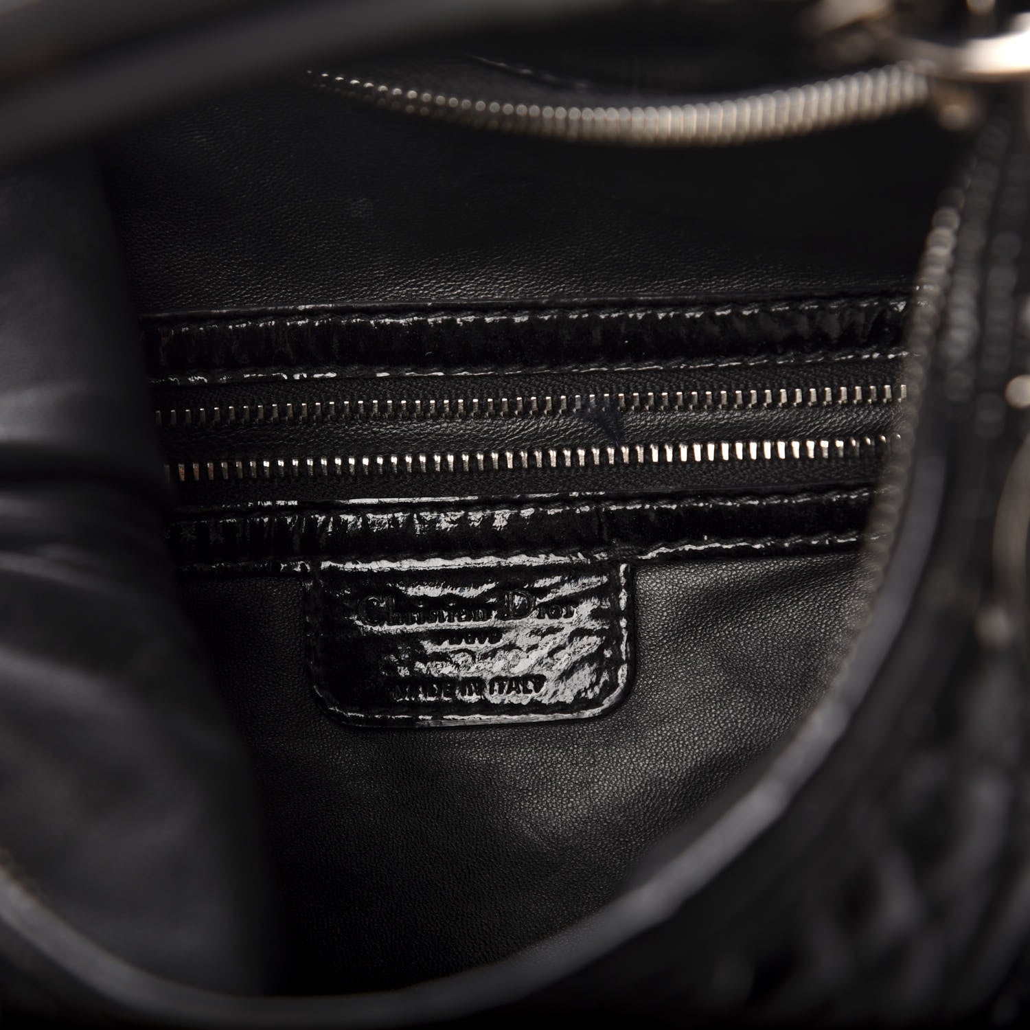 Christian Dior Patent Cannage Hobo Black 6 of 11