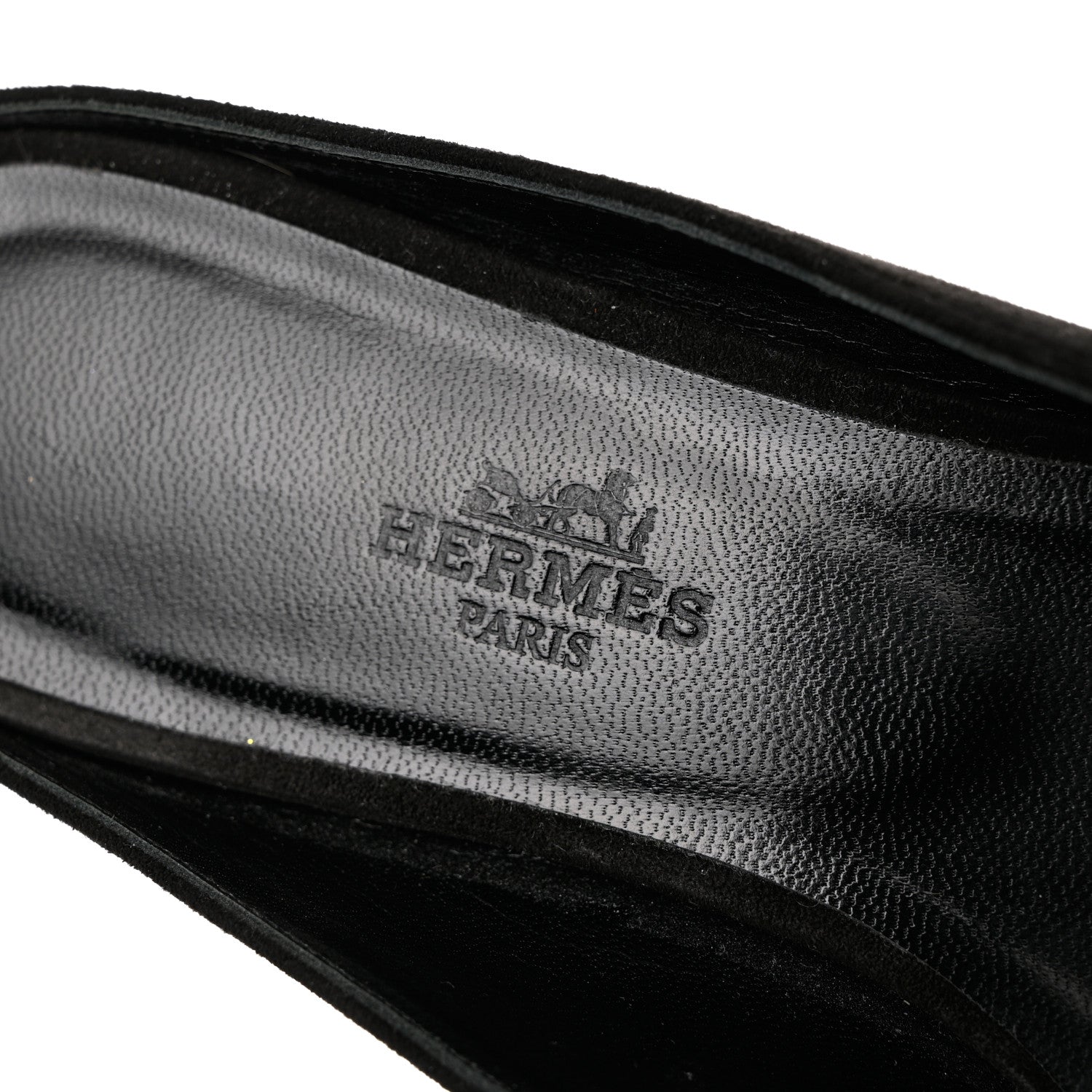 Hermes Satin Suede Goatskin Crystal Roxane Mules 37 Black 7 of 9