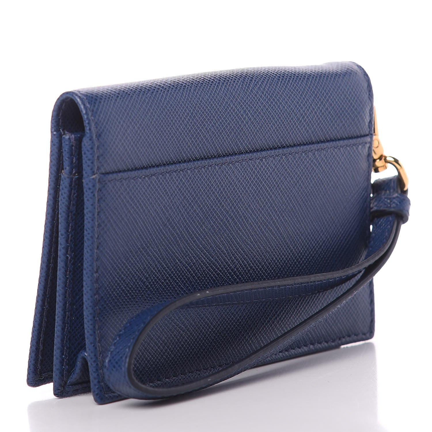Prada Saffiano Metal Wristlet Wallet Bluette 3 of 7