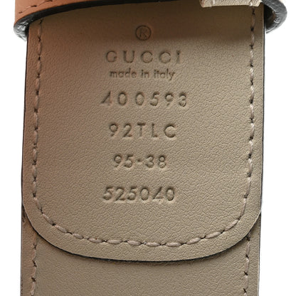 Gucci GG Supreme Monogram Matte Plutone Calfskin Double G 40mm Belt 95 38 Beige Ebony Mystic White 3 of 5