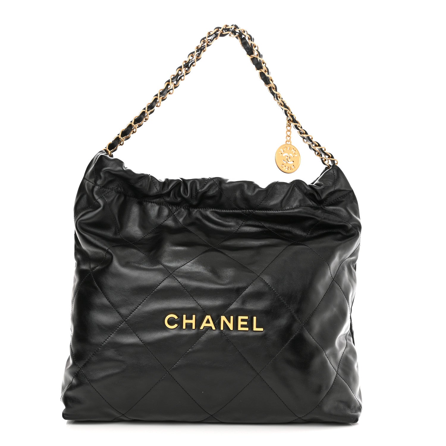 Chanel Shiny Calfskin Quilted Chanel 22 Black 3 of 11