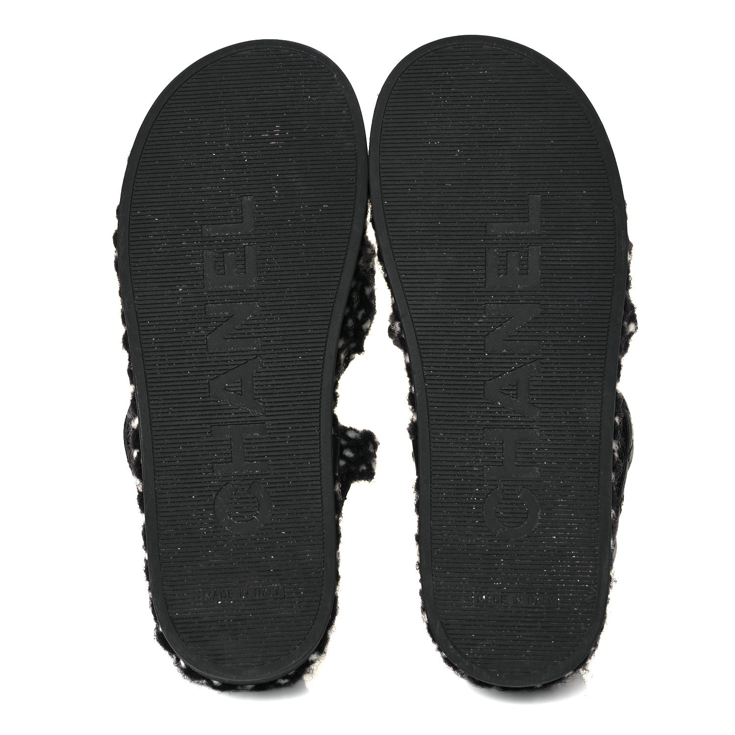 Chanel Cord Lambskin Quilted Logo Sandals 37 Black 5 of 8